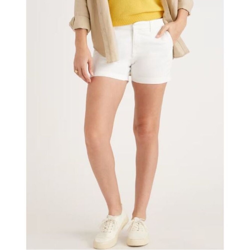 NWT Quince Womens Organic Stretch Cotton Chino Shorts Ivory 6